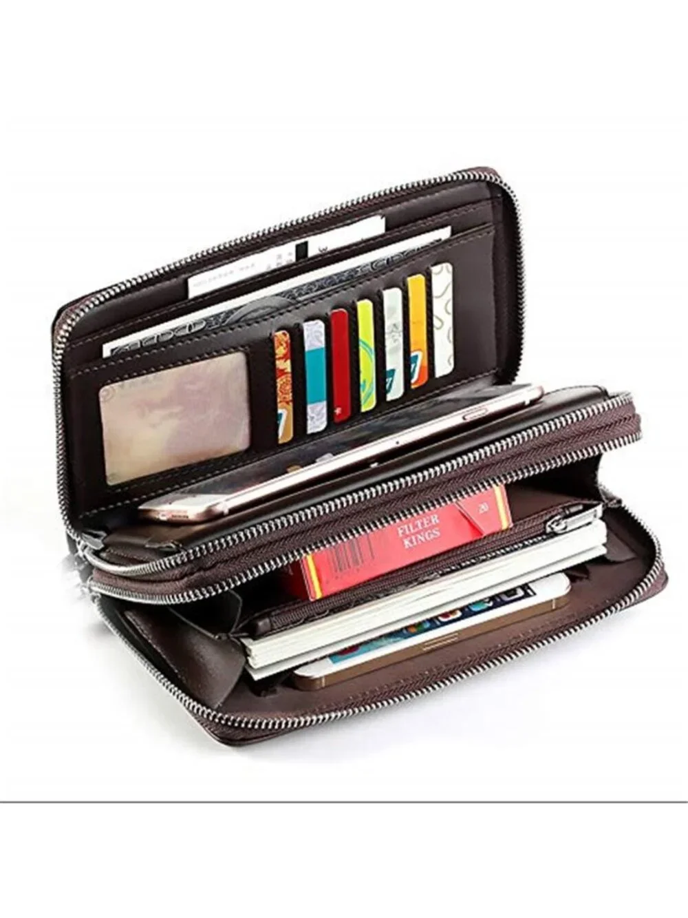 Mens Wallet Long Purse Leather Clutch Large Business Handbag Phone Card Holder